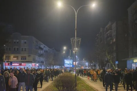 Protest walk in ?a?ak Foto stock