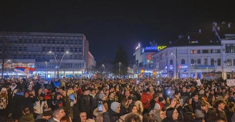 Protest walk in ?a?ak Stock-Fotos