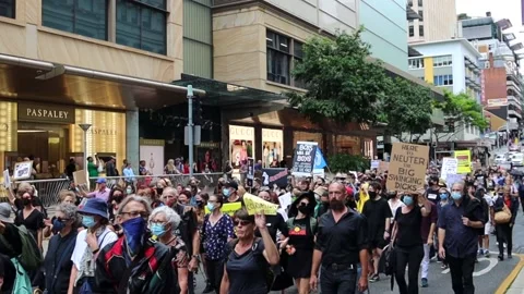 Protest of women in Australia Stock Footage