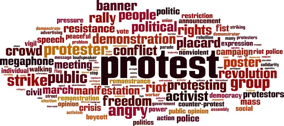 Protest word cloud Stock Illustration
