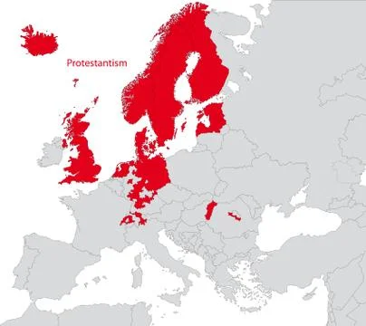 Protestantism in Europe Stock Illustration