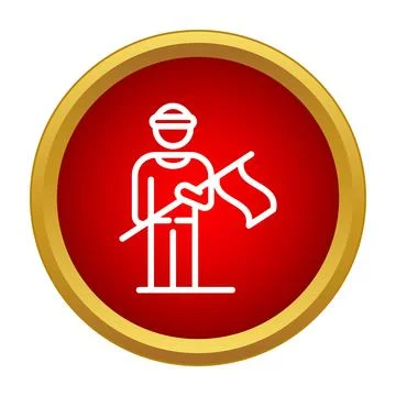 Protester holding flag representing revolution and activism icon Stock Illustration