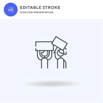 Protester icon vector, filled flat sign, solid pictogram isolated on white, l Stock Illustration