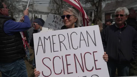 Protester Interview Nancy Kanwisher - Scientist Stock Footage 307127748