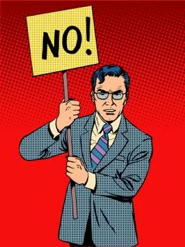Protester with a poster no Stock-Illustration