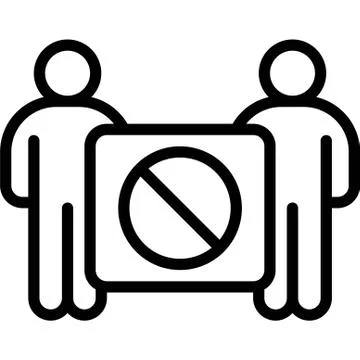 Protester with stop sign icon, Protest related vector Stock Illustration