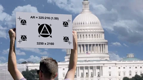 Protester With Tracking Sign at US Capitol Stock Footage 339086859