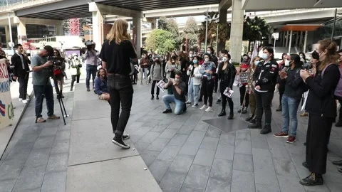 Protesters against CPAC Stock Footage 215531557
