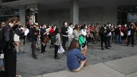 Protesters against CPAC Stock Footage 215532098