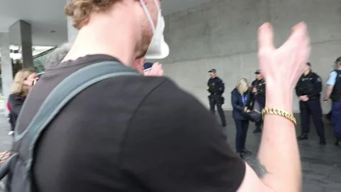 Protesters against CPAC Stock Footage 215533094