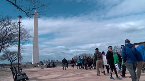 Protesters approach the Washington Monument the March for Life rally in Washi Video stock 125868052