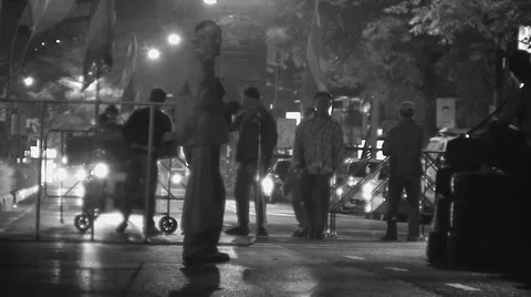 PROTESTERS BLOCK ROADS EMPTY DANGER FORBIDDEN Stock Footage 38728146