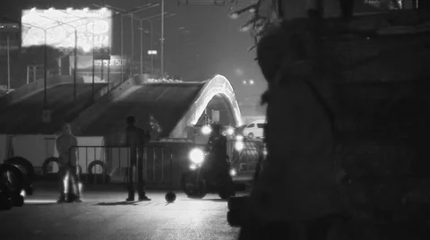 PROTESTERS BLOCK ROADS EMPTY DANGER FORBIDDEN. Stock Footage 38738225