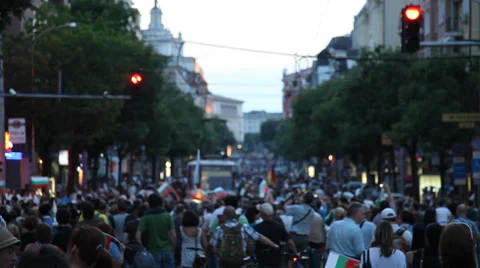 Protesters Blocked The Boulevard In Sofia Vídeo Stock 38916488