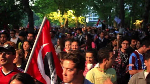 Protesters call for resignation of PM Stock Footage 24656827