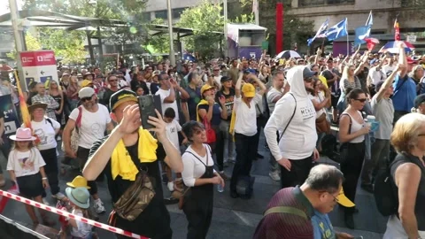 Protesters chanted 'Sack them all' at freedom rally 스톡 동영상 194259093