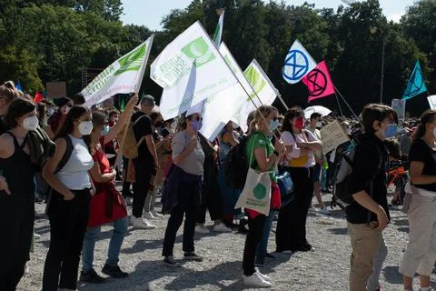 Protesters at Climate Protest in Munich, Germany Stock Photos