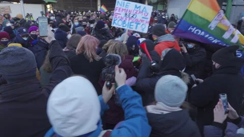Protesters crowd Stock Footage 150277488