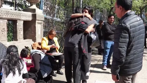 Protesters demand justice for Uber driver's murder in Mexico City, Mexico City,  Stock Footage 297714453