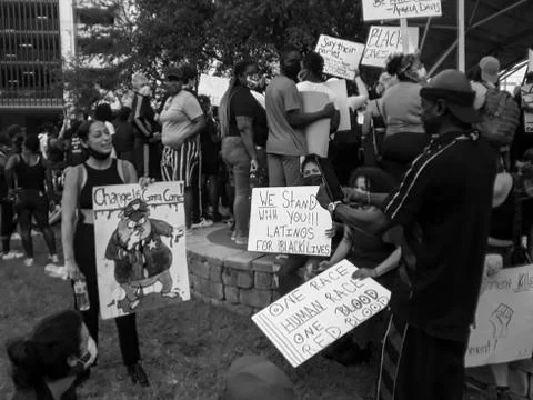 Protesters Displaying Signs, BLM Stock Photos