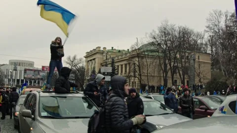 Protesters during the Revolution of Dignity Vidéo 240926418