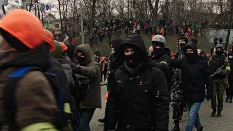 Protesters during the Revolution of Dignity Vidéo 240926463