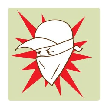 Protester's face symbol Stock Illustration