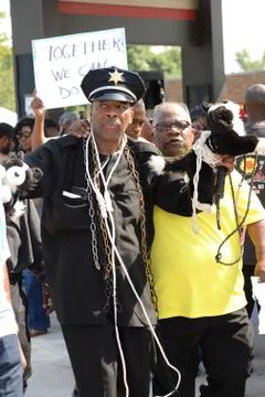 Protesters in Ferguson, MO Foto stock