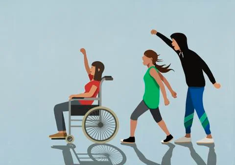 Protesters gesturing with fists Stock Illustration