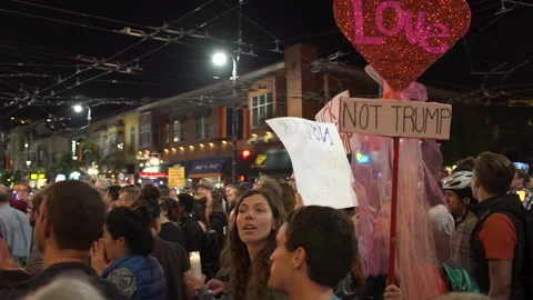 Protesters March Day After Election 2020 Stock Footage 224244861