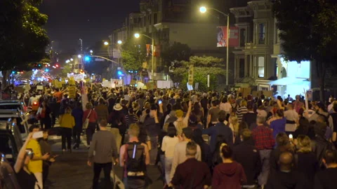 Protesters March Day After Election 2020 ES Stock Footage 224245327