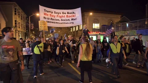 Protesters March Day After Election 2020 Wide Видео 224245729
