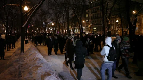 Protesters march Stock Footage 30461674
