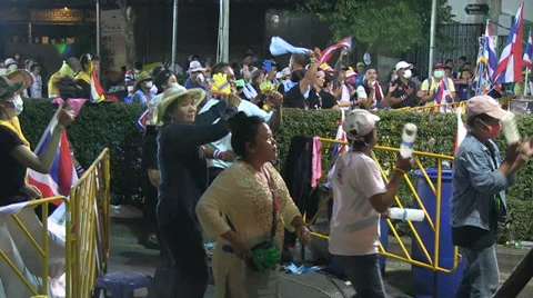 PROTESTERS MARCH UPRISING CROWD DEMONSTRATION DANCING MUSIC Stock Footage 38037957