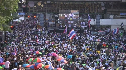 Protesters Shutdown Bangkok Видео 50450474