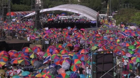 Protesters Shutdown Bangkok 動画素材 50450488