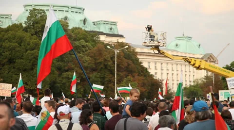 Protesters In Sofia, Bulgaria Vídeo Stock 38917227