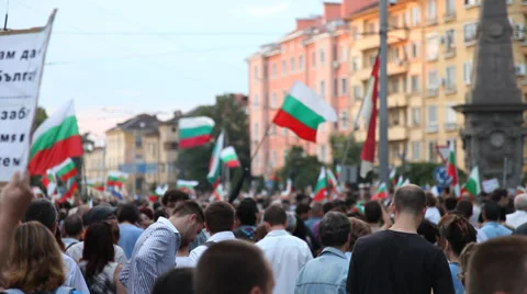 Protesters At The Square In Sofia Video stock 38917875