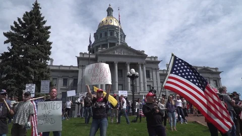 Protesters at State Capitol Video stock 129338190