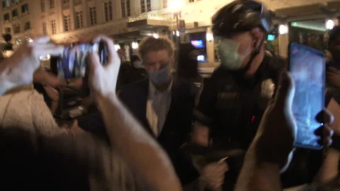 Protesters surround Senator Rand Paul Stock Footage 138461852