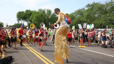 Protesters take part in the People's Climate March Video stock 125349690