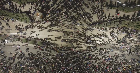 Protesters in Tbilisi to protest against the government's decision. protest Stock Footage 294430404
