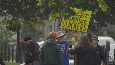 Protesters in Washington DC Stock Footage 119512443