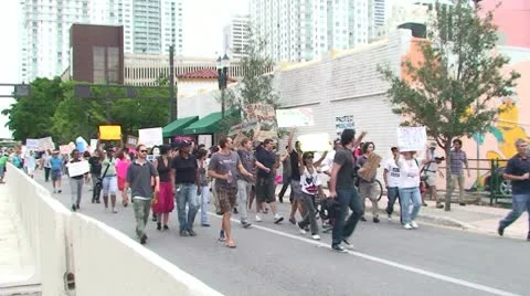 Protesters: We Are The 99% March Stock Footage 8853065