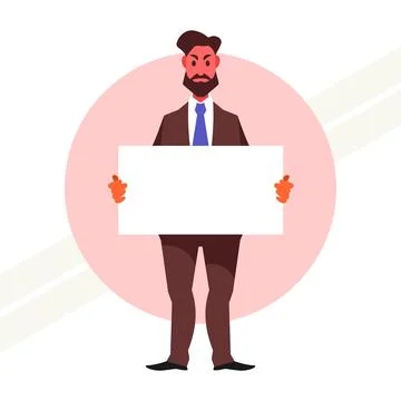 Protesting-activist-holding-placard Illustrazione stock