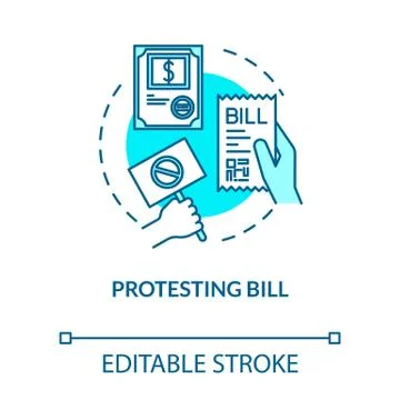 Protesting bill turquoise concept icon. Public law. Official statement. Social Stockillustratie
