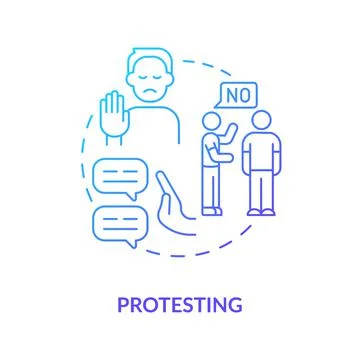 Protesting blue gradient concept icon 스톡 일러스트