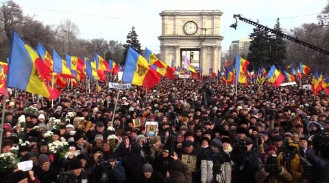 Protesting crowd on the square Stock Footage 59760672