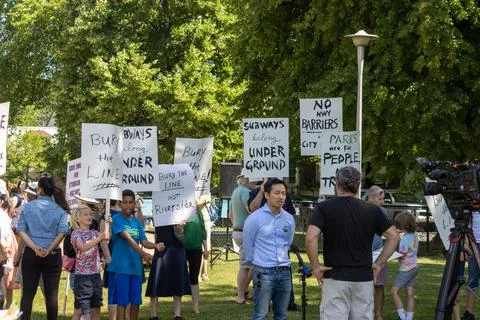 Protesting Metrolinx - Ontario Line Stock Photos