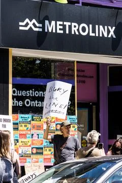 Protesting Metrolinx - Ontario Line Stock Photos